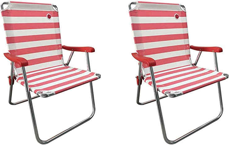 OmniCore Designs New Standard Folding CampLawn Chair (2 Pack) - RedWhite