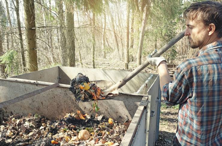 compost and fertilizer, man