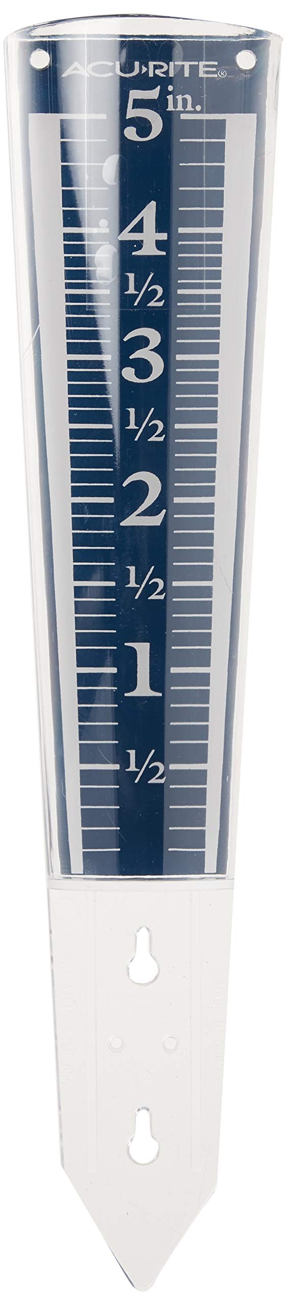AcuRite 5" Capacity Easy-to-Read Magnifying Acrylic, Blue (00850A3) Rain Gauge Acrylic Magnifying