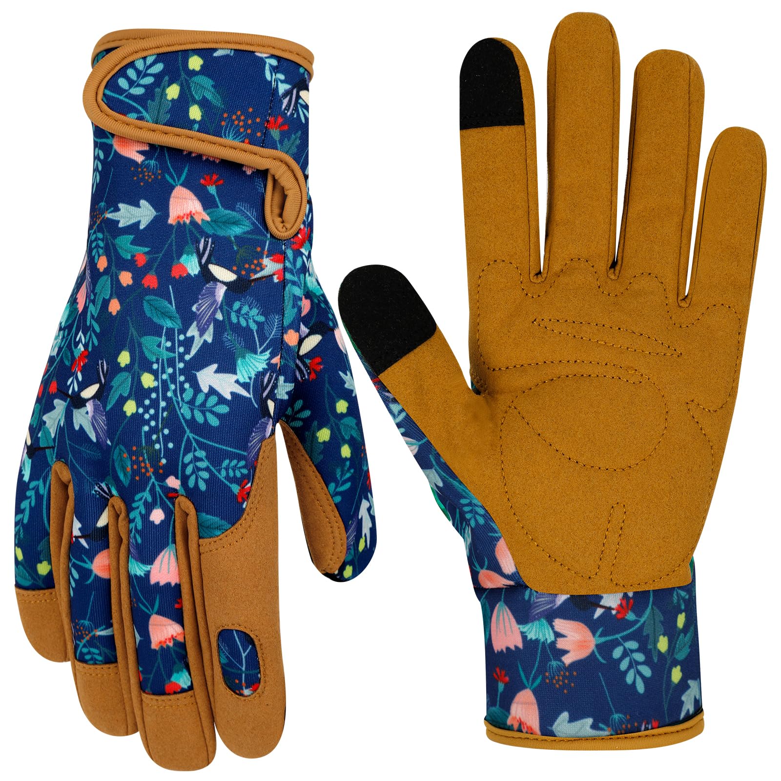 MERTURN Leather Gardening Gloves for Women Garden Gloves Thorn Proof Heavy Duty Gloves Women Gardening Gift Color B
