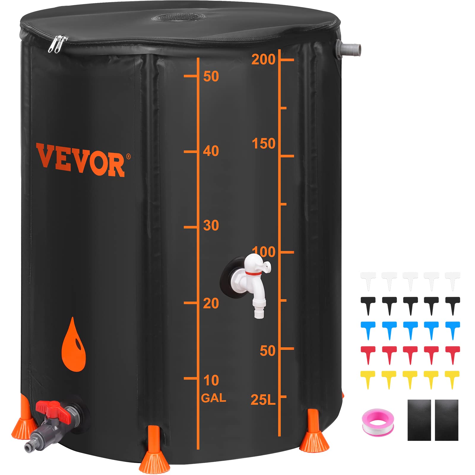 VEVOR 53 Gallon Collapsible Rain Barrel