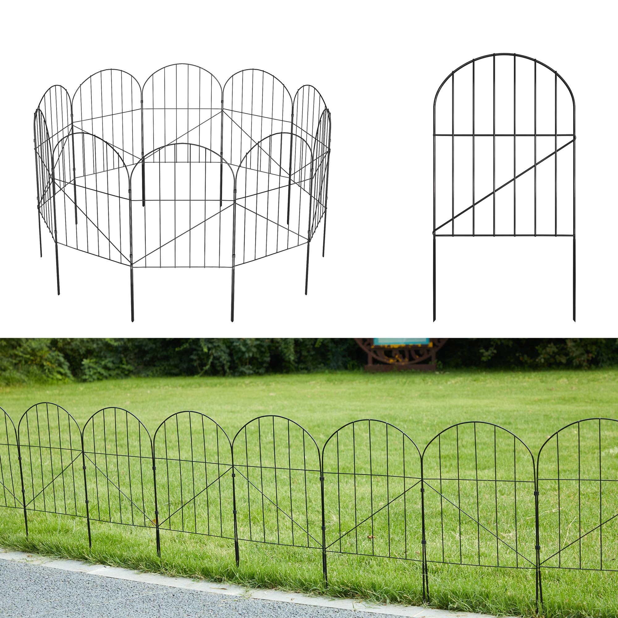 ELYKEN 10 Pack Garden Fences
