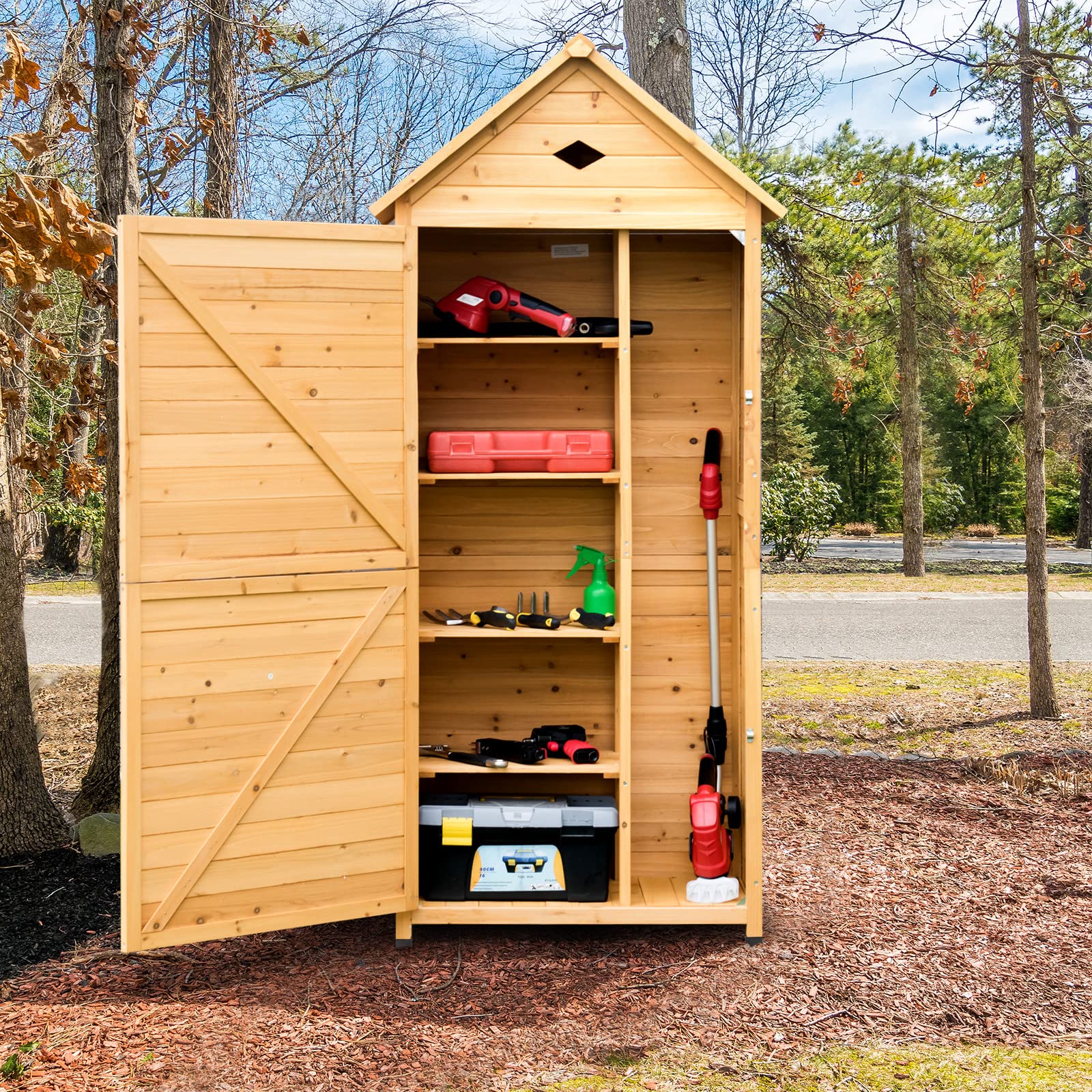 Goplus Wooden Storage Shed