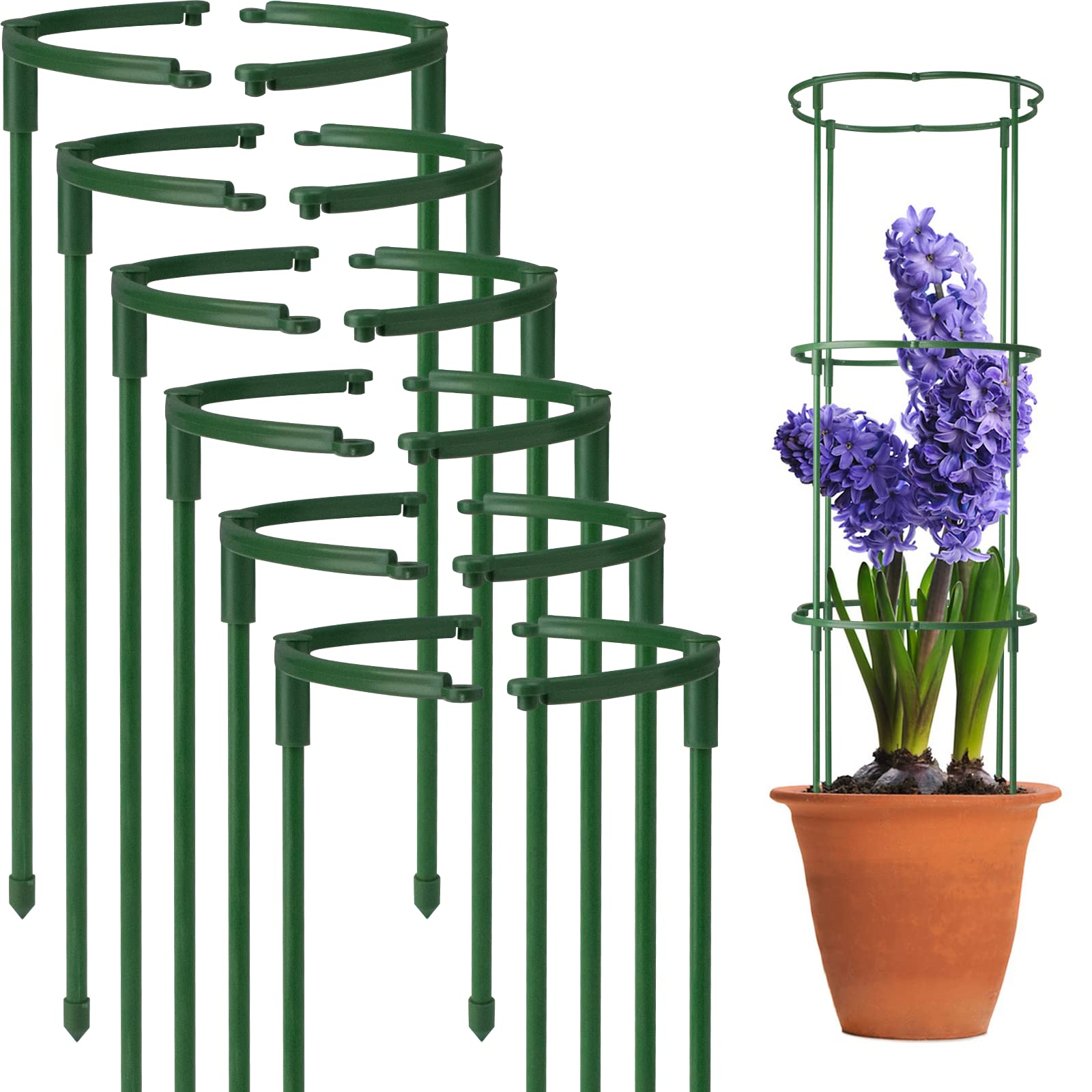 12Packs Plant Support Stake Half Round Plant Support