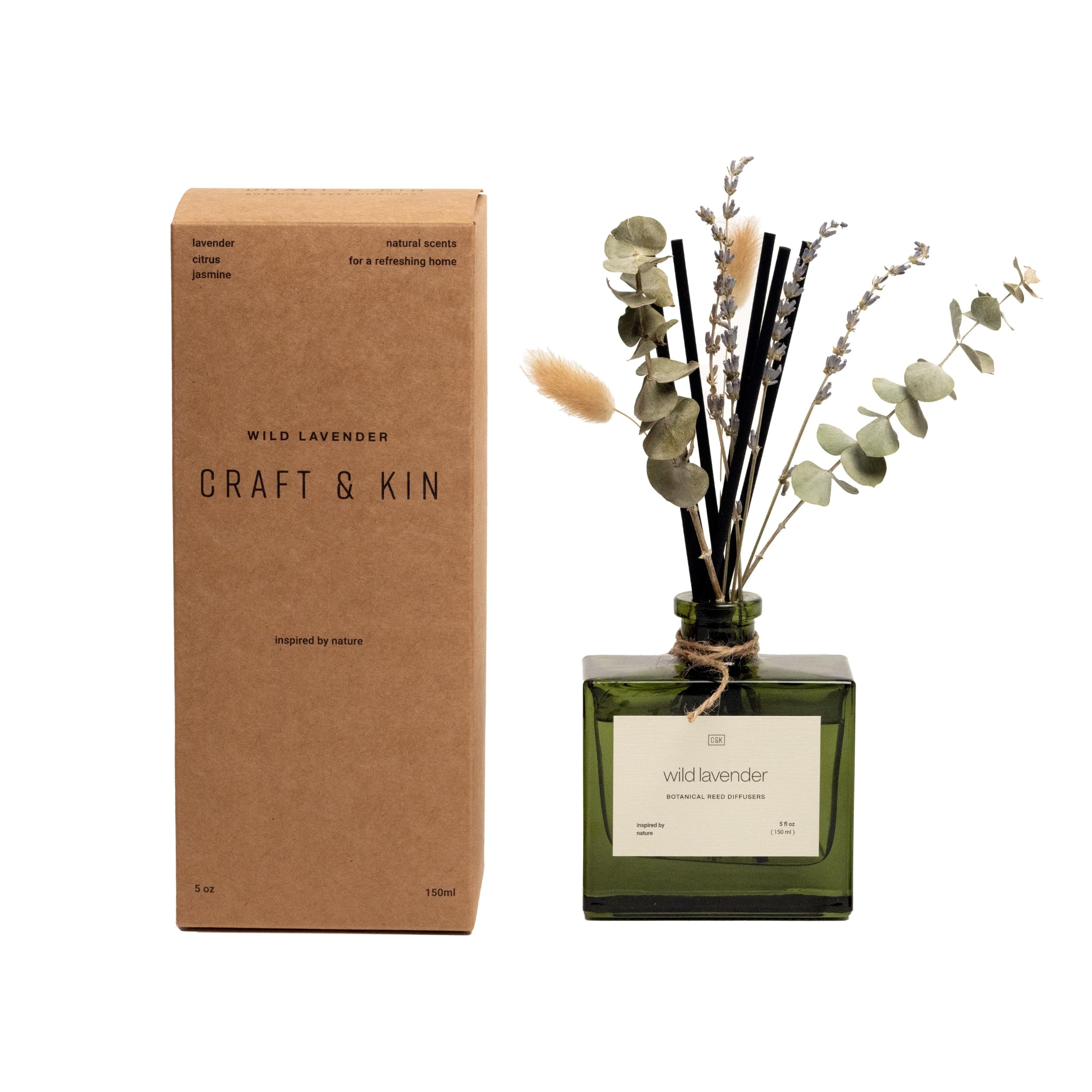 Craft & Kin Reed Diffuser Set with Dried Flowers