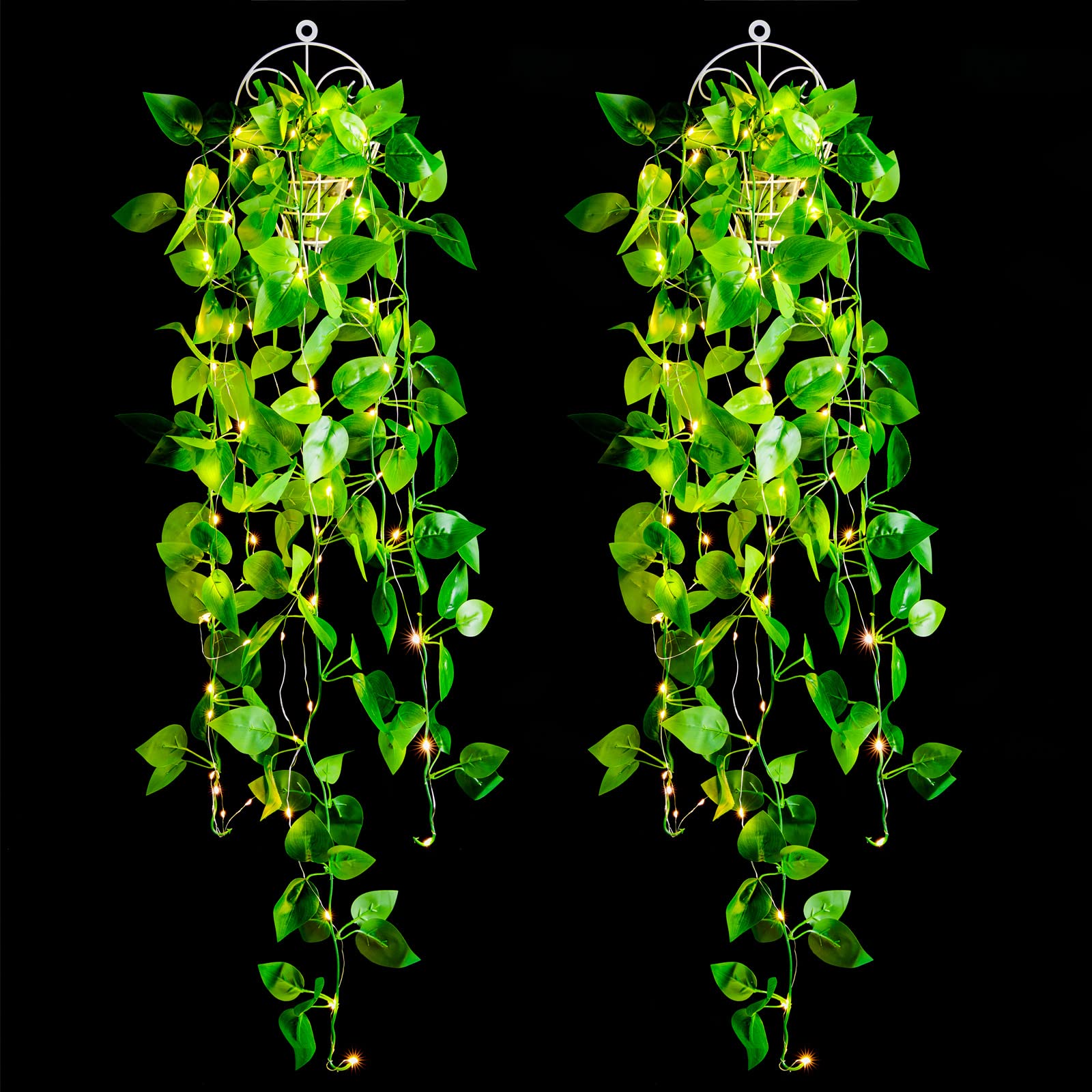 Minetom Artificial Hanging Plants with Lights