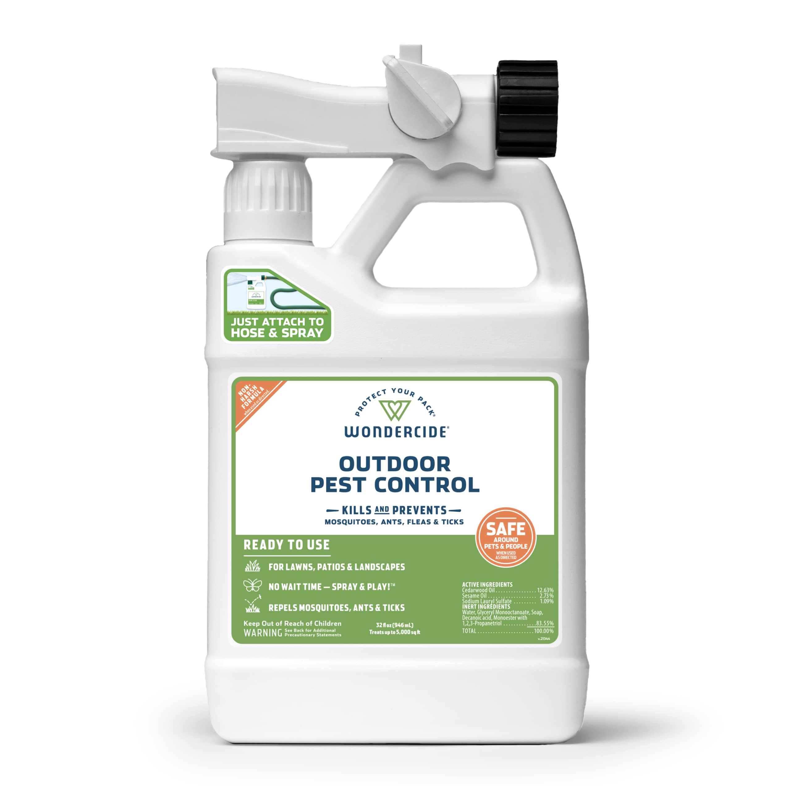Wondercide - EcoTreat Ready-to-Use Outdoor Pest Control Spray with Natural Essential Oils - Mosquito, Ant, Insect Repellent, Treatment, and Killer - Plant-Based - Safe for Pets, Kids - 32 oz