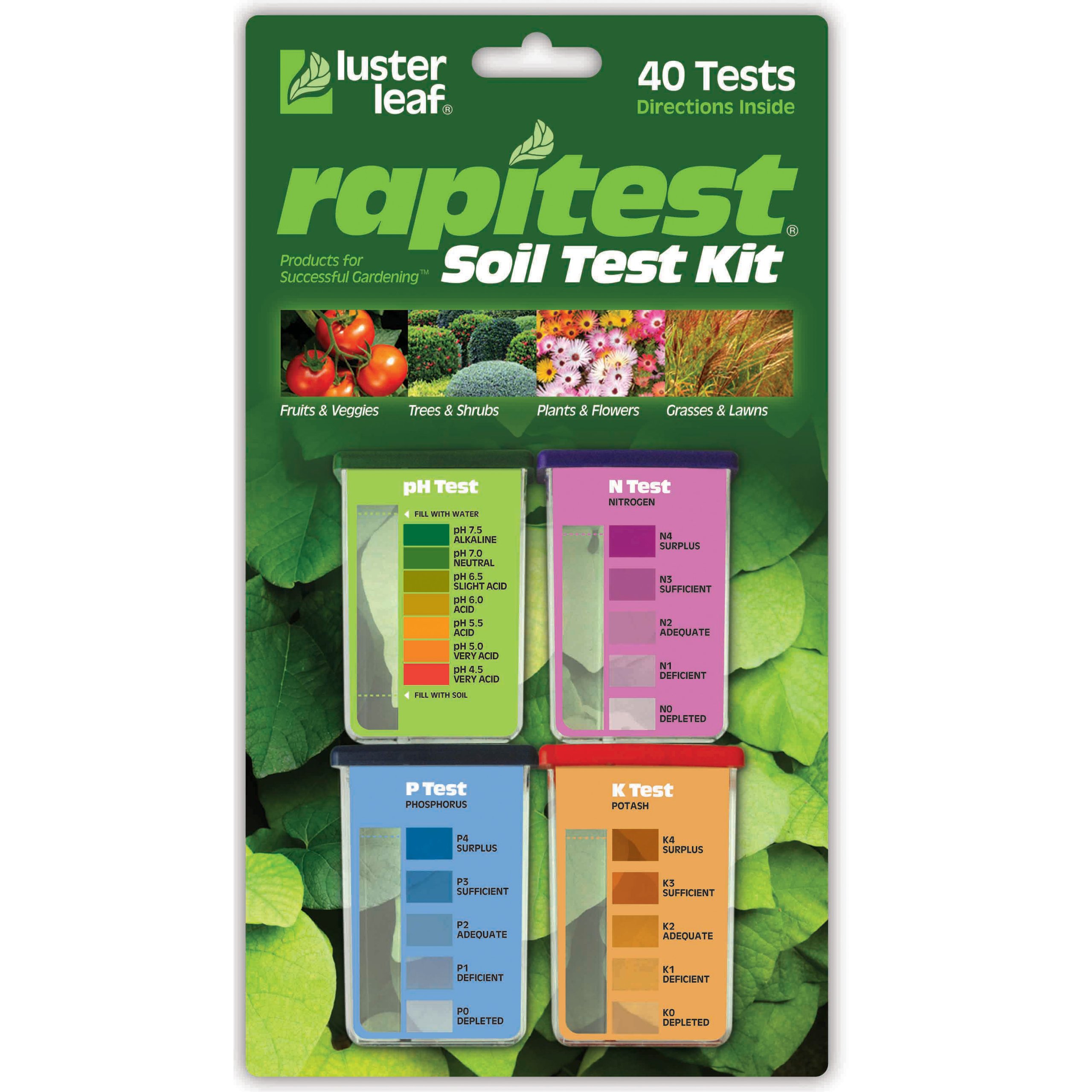 Luster Leaf 1601 Rapitest Test Kit for Soil pH, Nitrogen, Phosphorous and Potash