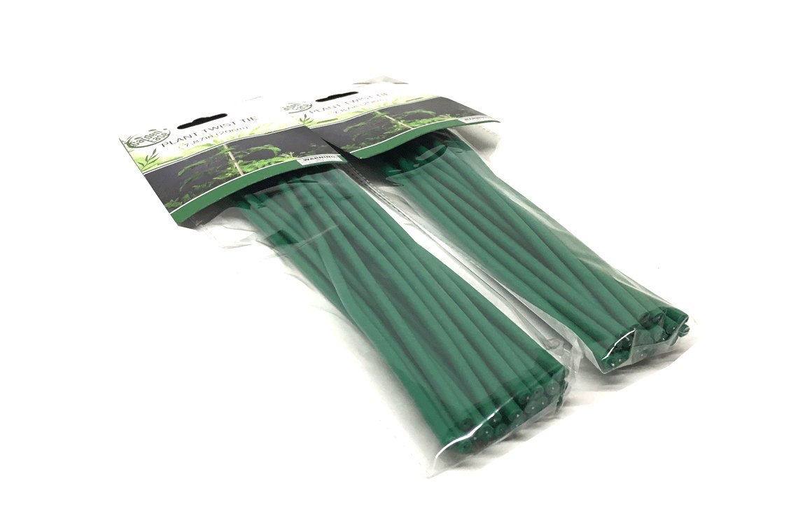 Set of 40 Plant Twist Tie - Flexible Green Rubber Coated Garden Training Wire (40)