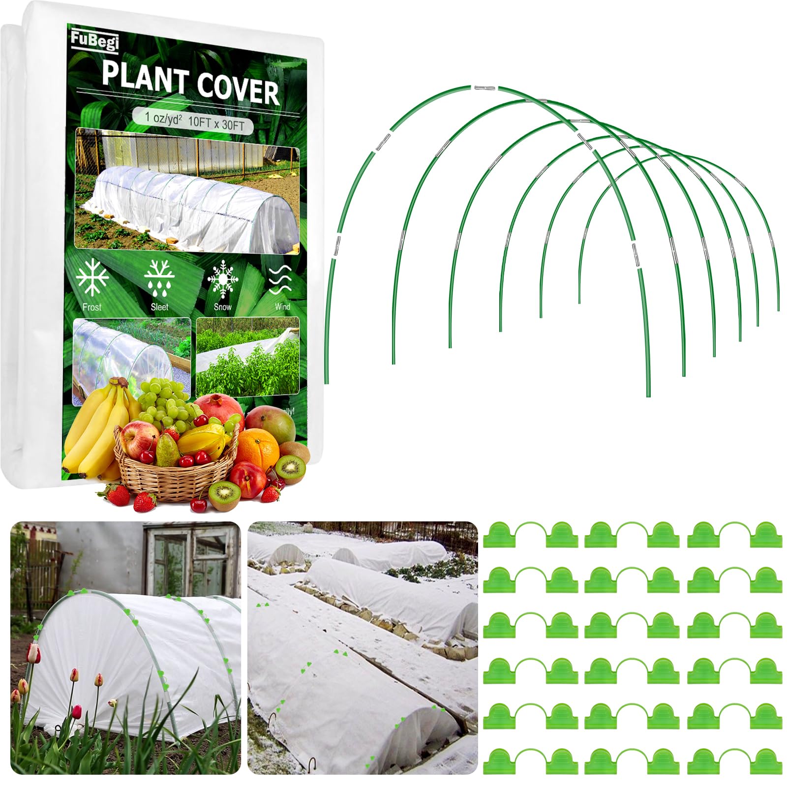 Garden Hoop Plant Cover Freeze Protection for Winter