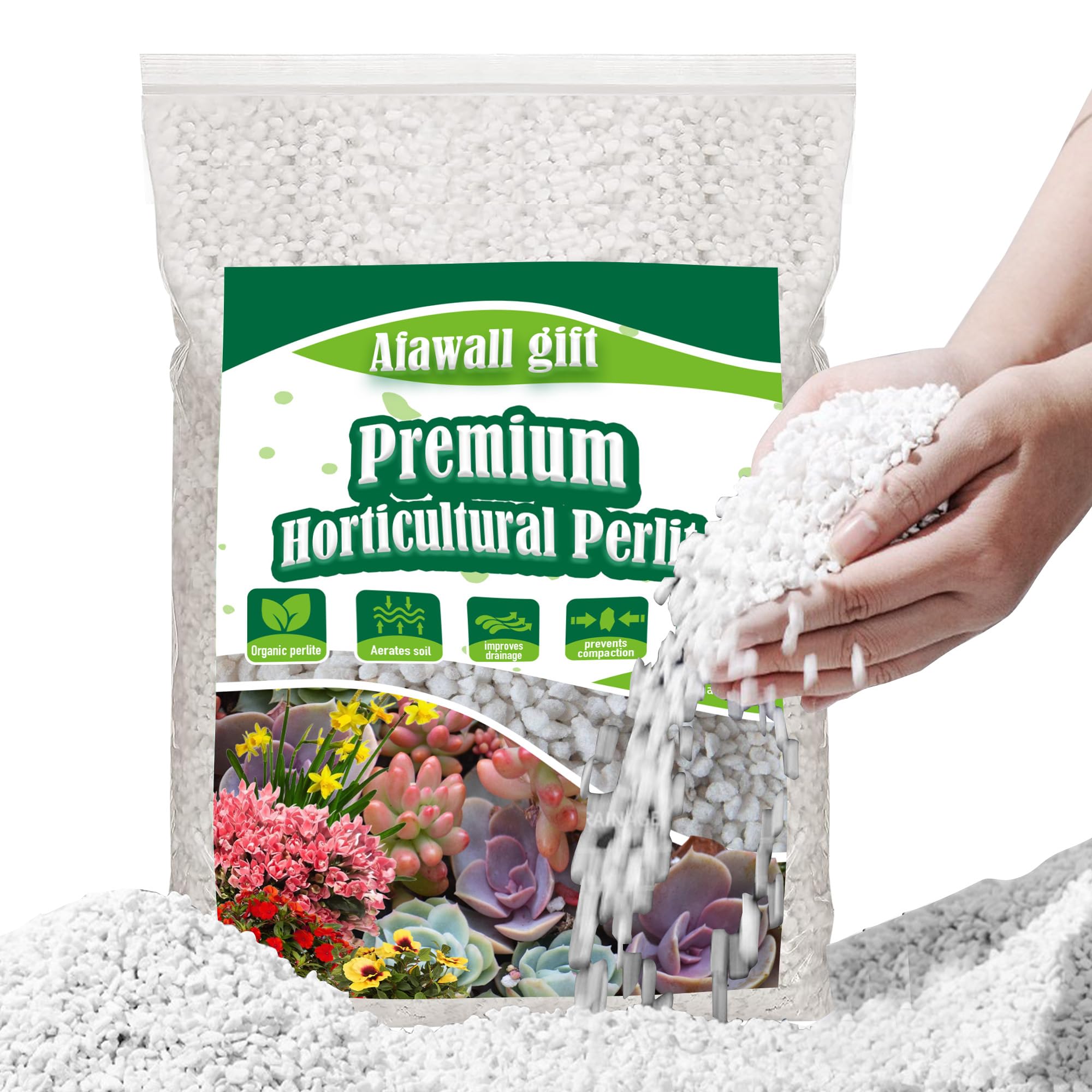2QT Perlite for Plants Organic Perlite Horticultural Soil Amendment for Indoor & Outdoor Container Plants and Enhanced Drainage Enhanced Growth.Promote Root Growth and Soil Health