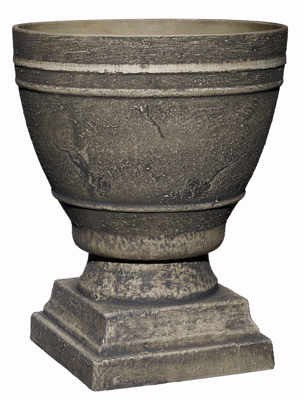 Arcadia Garden Products PL10SL Classic Traditional Plastic Urn Planter Indoor/Outdoor, 15" x 13", Brushed Silver Brushed Silver 15" x 13" Planter