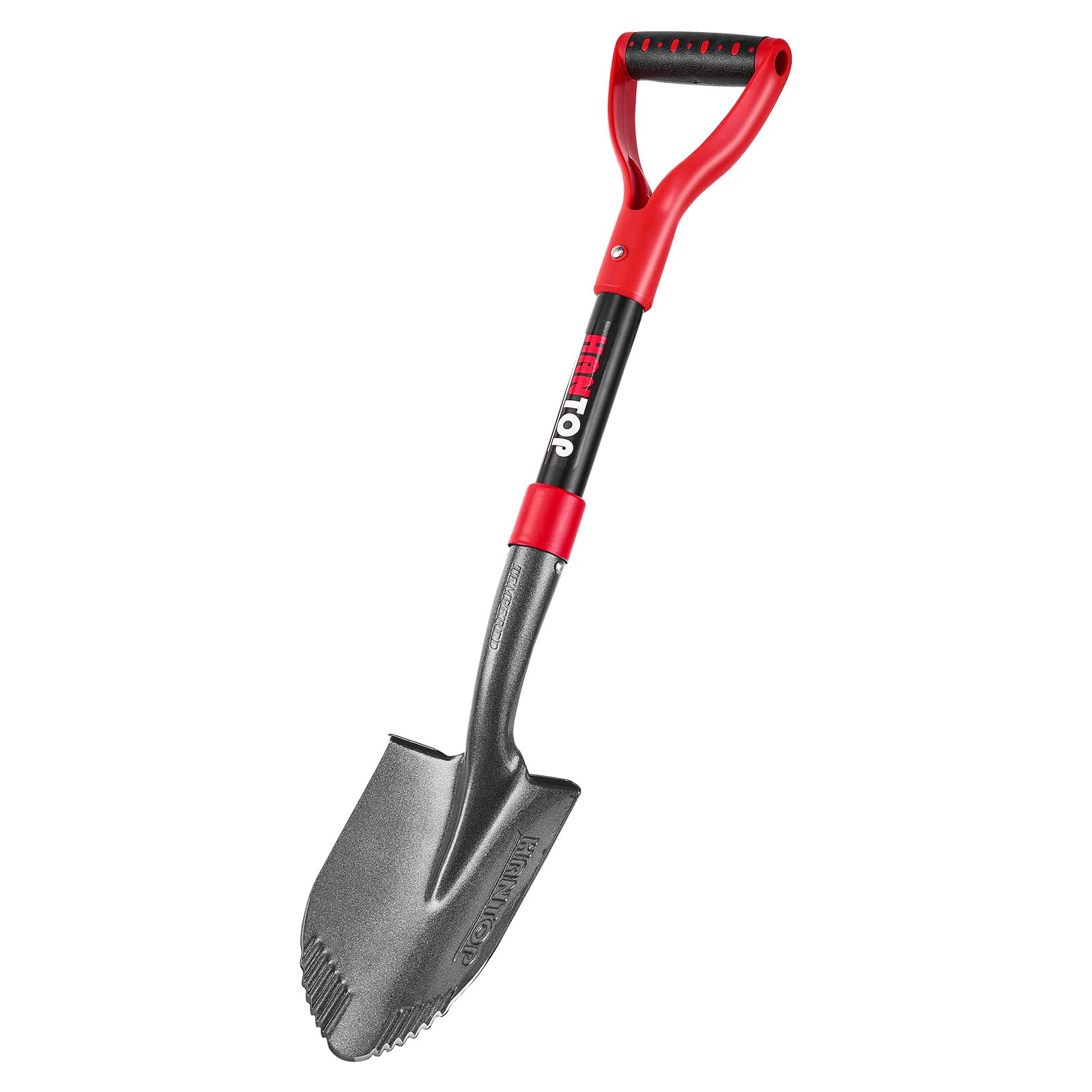 HANTOP Small Shovel Garden Shovel for Digging Short Handled Round Shovel Survival Shovel for Car, 28 inches