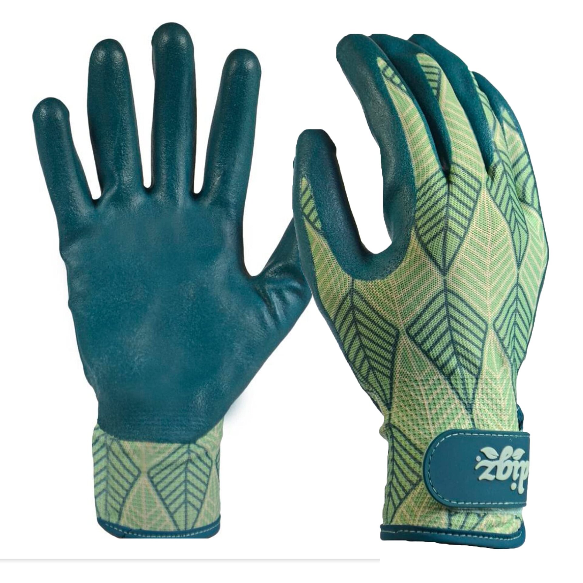thumbnail image 2 of Town & Country Bamboo Grip Gardening Gloves – Teal – Soft Comfort Latex Grip 2 of 2