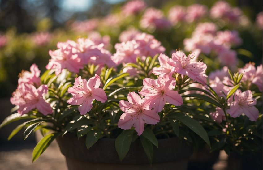Azaleas bask in direct sunlight, requiring at least six hours daily for healthy growth and vibrant blooms