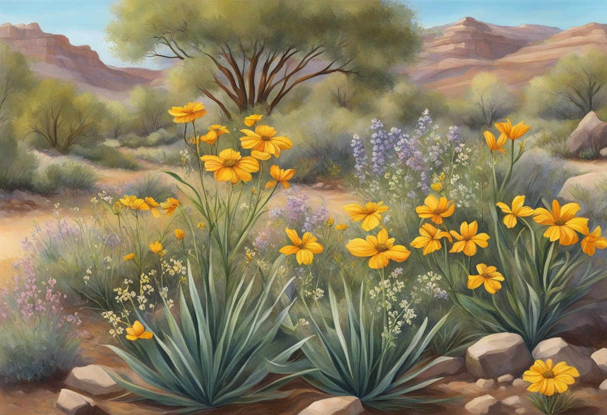 Wildflowers bloom in the Arizona desert, attracting pollinators and providing food for wildlife. They play a crucial role in the ecosystem, adding color and diversity to the landscape