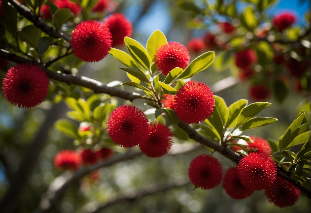 A Florida tree with red blooms faces common challenges, like pests and diseases. Solutions include regular pruning and applying insecticides or fungicides