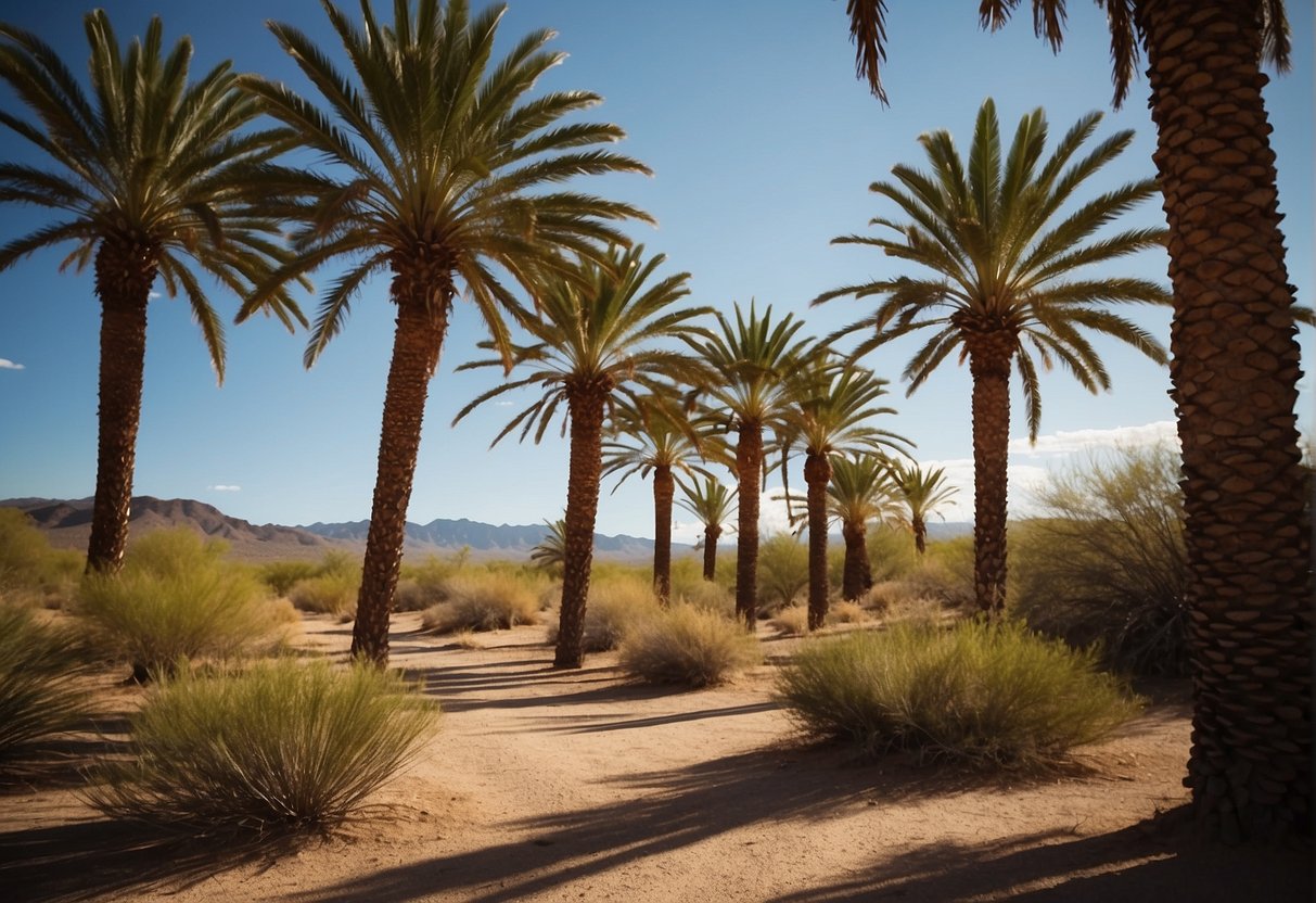 Palm trees sway in the desert breeze, symbolizing the cultural and economic impact in New Mexico