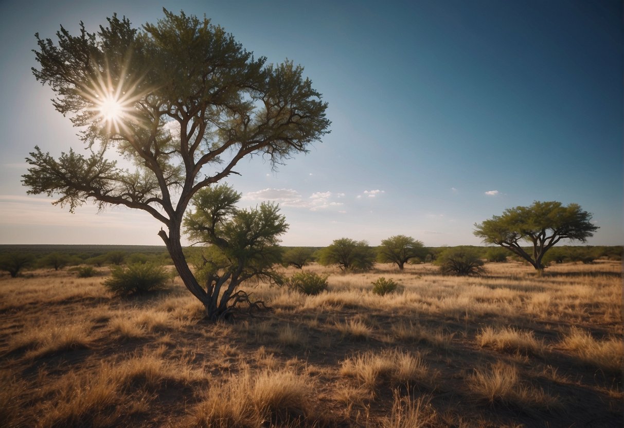 Thorny trees dot the Texas landscape, providing ecological benefits and adding texture to the scenery