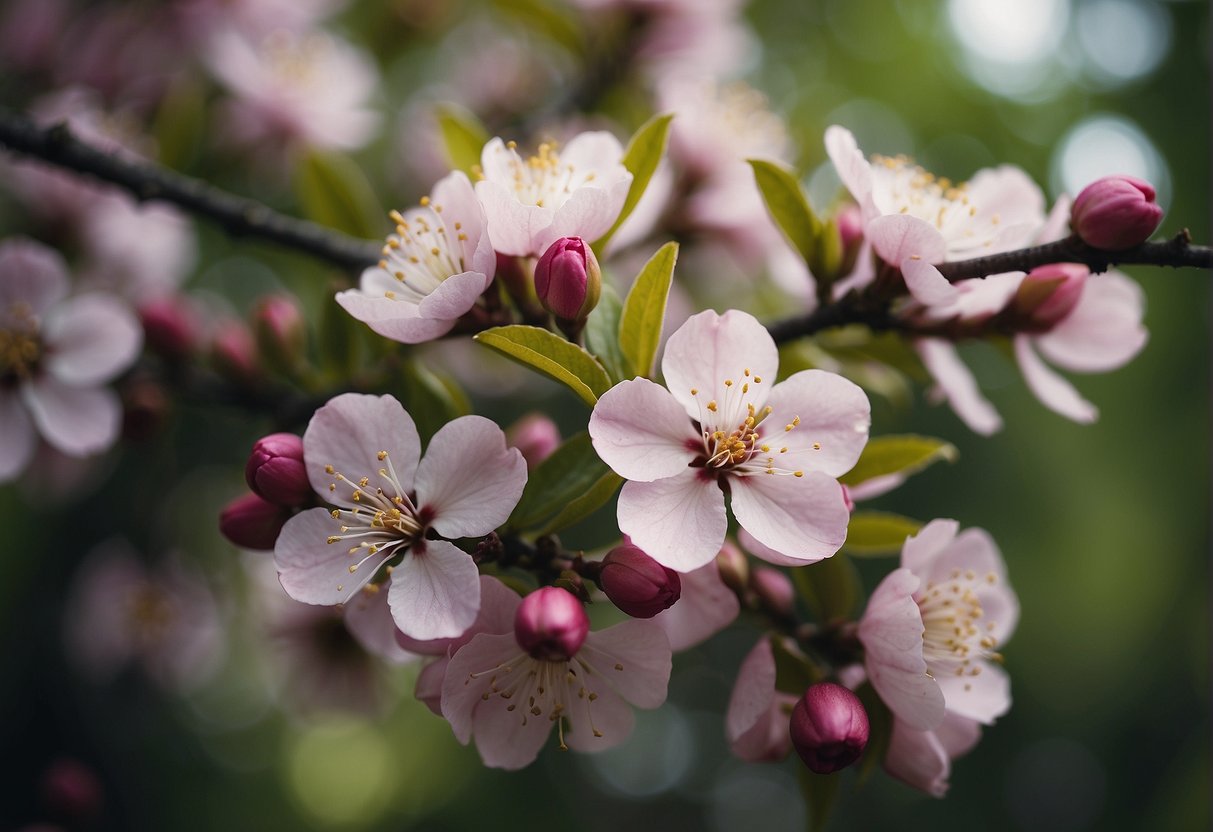 Colorful blossoms adorn the branches of flowering trees as wildlife frolics beneath them in the lush landscape of Delaware