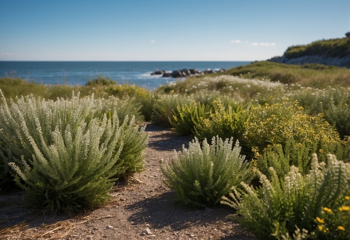 Rhode Island's varied plant zones: coastal areas with salt-tolerant vegetation, inland areas with diverse flora, and higher elevations with cooler climate species