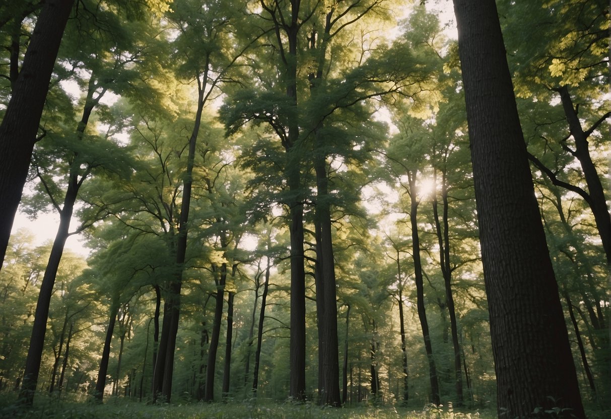 Tall trees shoot up in Indiana, casting quick-growing shade