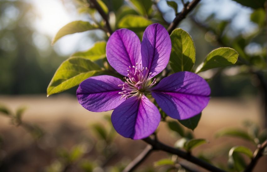 A vibrant purple flower tree stands tall in the Alabama landscape