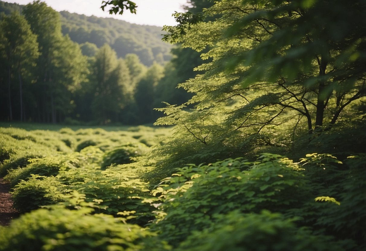 Lush green trees being carefully tended to in upstate NY