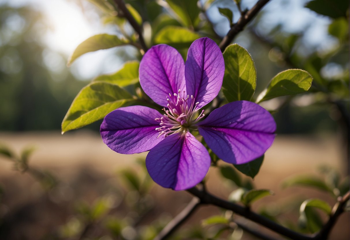 A vibrant purple flower tree stands tall in the Alabama landscape