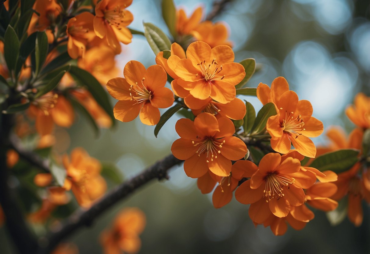 A Florida tree blooms with vibrant orange flowers