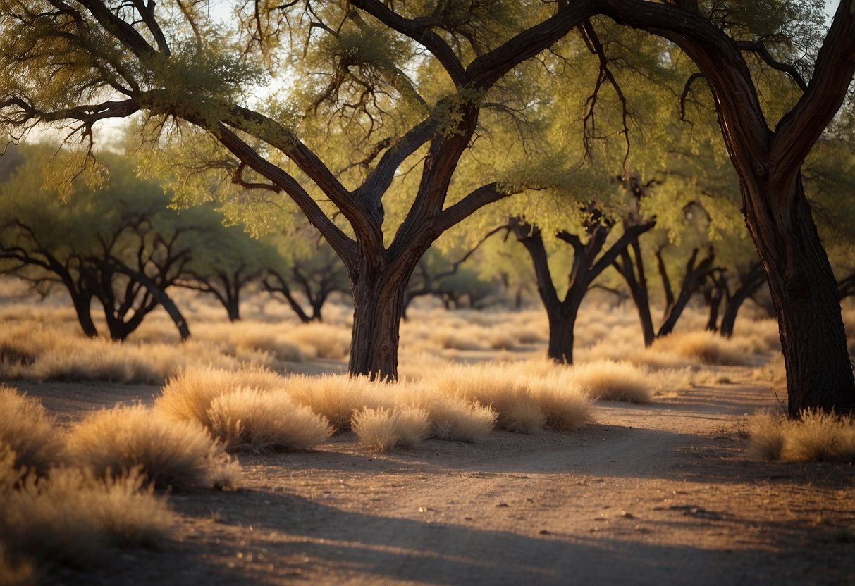 New Mexico oak trees dotting the landscape, providing shelter for wildlife and helping to maintain the delicate ecological balance