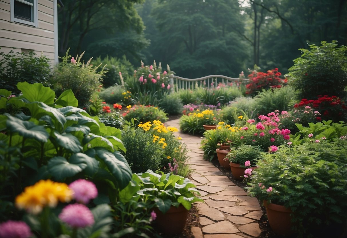 Charlotte's Zone 7 garden: vibrant flowers, lush greenery, and thriving vegetables in the warm, humid climate of North Carolina