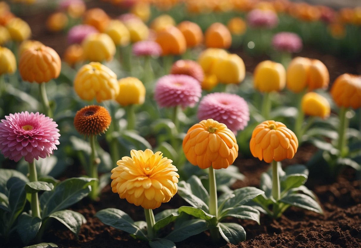 Flowers That Look Like Candy Corn: A Guide to Identifying and Growing Them - PlantNative.org Vibrant flowers with candy corn colors grow in neat rows, surrounded by carefully tended soil and watered with gentle care