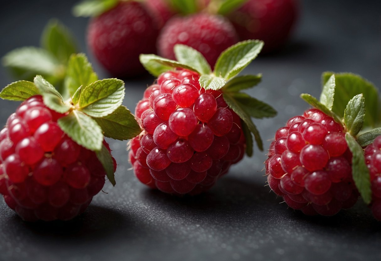 Looks Like a Raspberry: Identifying Wild Berries in Your Backyard - PlantNative.org A small, round fruit with a textured surface, deep red in color, resembling a raspberry