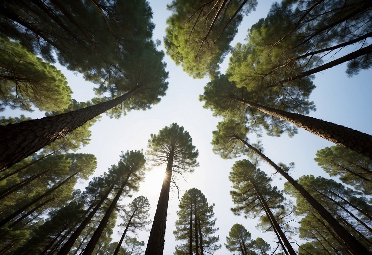 Pine Trees of Alabama: A Comprehensive Guide to Species and Characteristics - PlantNative.org Tall pine trees stand proudly in the Alabama forest, their green needles reaching towards the sky as the sunlight filters through the branches
