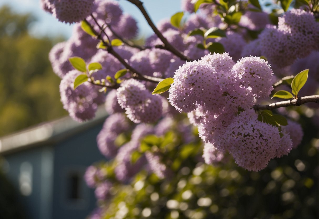 A purple flowering tree in Maryland is being carefully pruned and fertilized for healthy growth