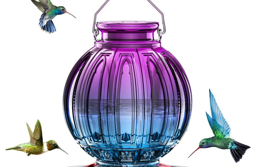 Grete Gotye Glass Hummingbird Feeder