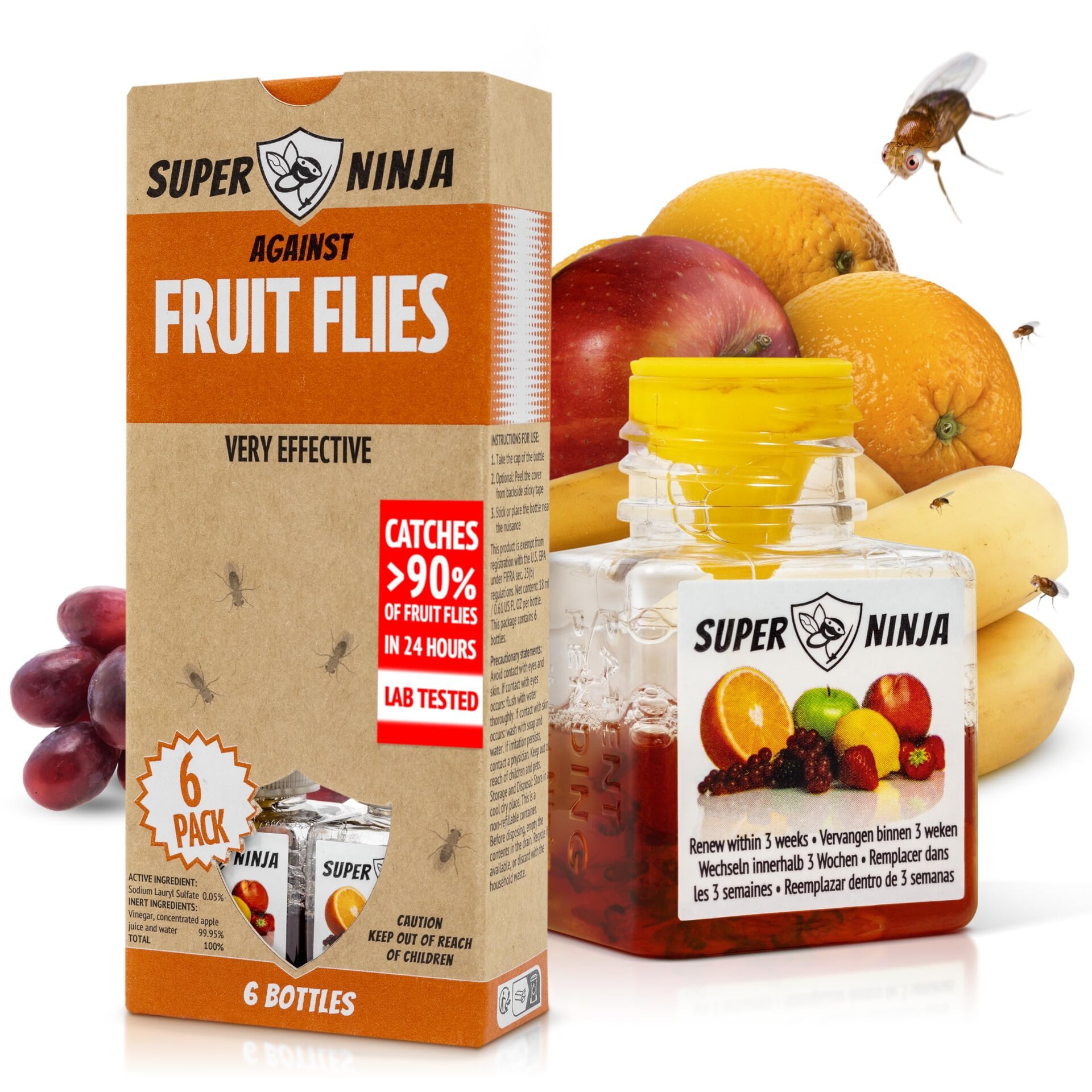 Super Ninja Fruit Fly Traps 6 Pack Review: Effective Indoor Solution?