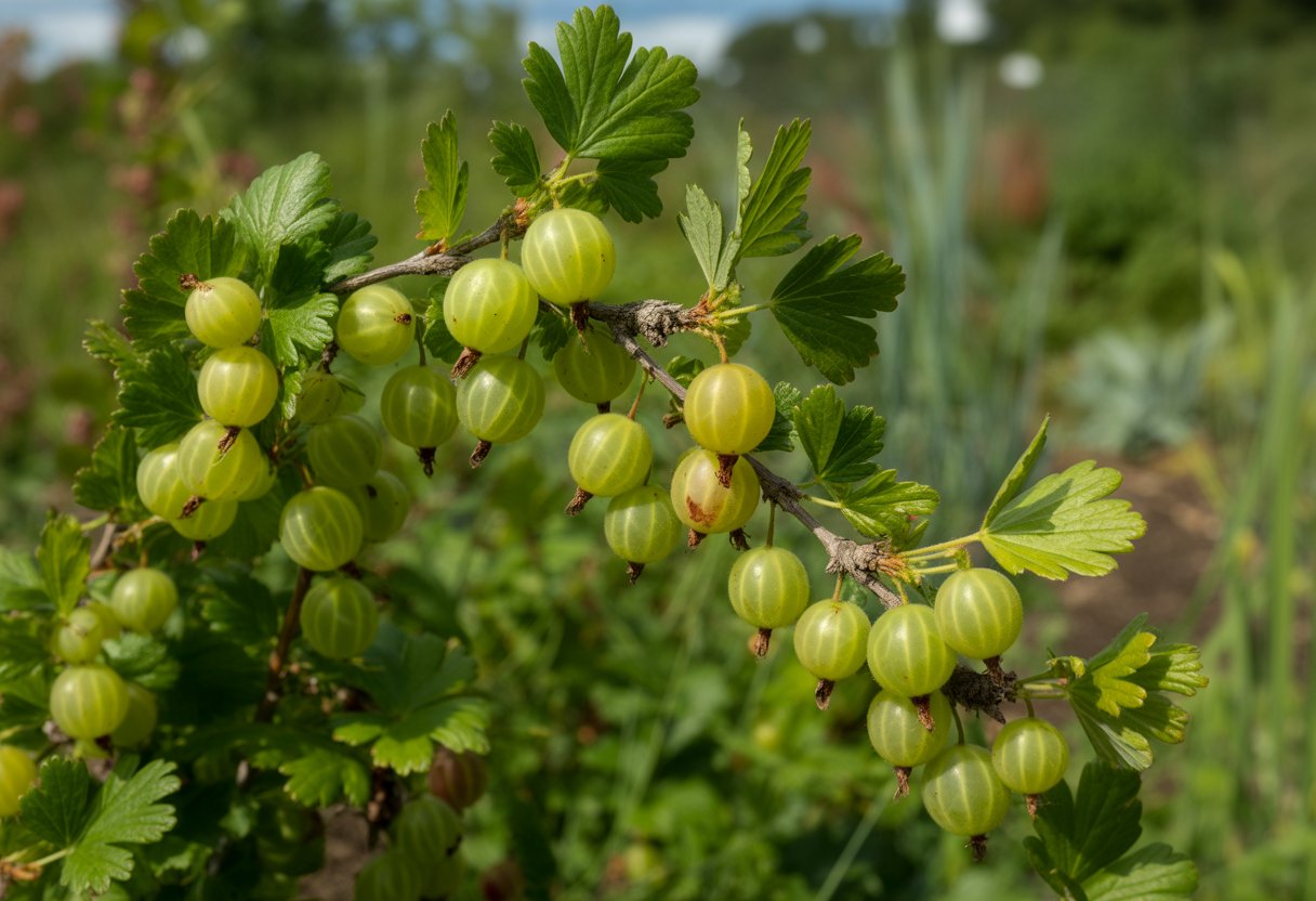 Benefits of Planting Native Gooseberry for Sustainable Gardening and Wildlife Support - PlantNative.org Close-up of ripe native gooseberries growing on green leafy bushes in a healthy garden setting.