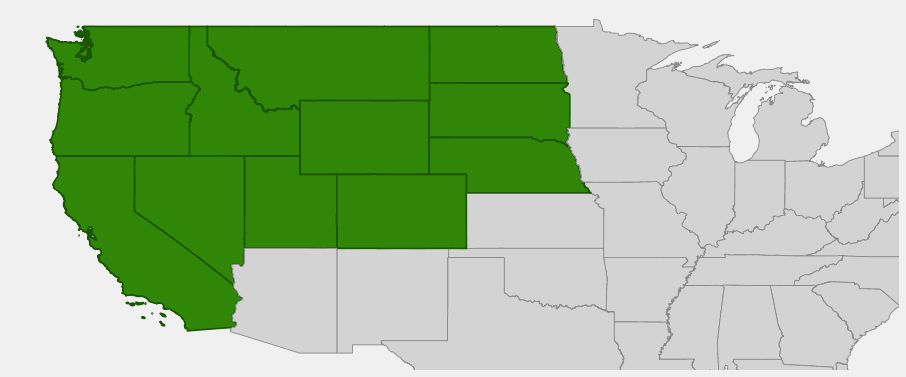 Native range map of Big Sagebrush (Artemisia tridentata) across western United States