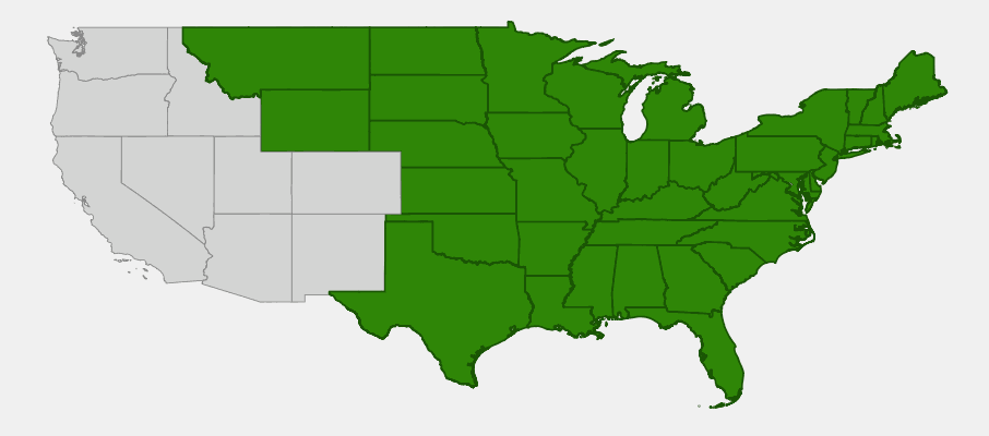 Native range map of Boneset (Eupatorium perfoliatum)