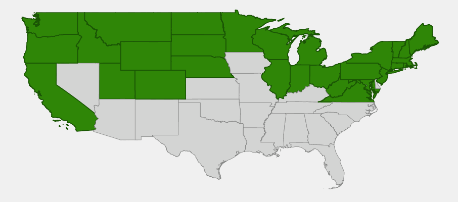 Common Snowberry Native Range Map