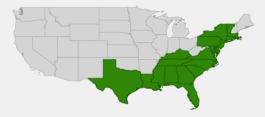 Native range map of Dwarf Hawthorn (Crataegus uniflora)