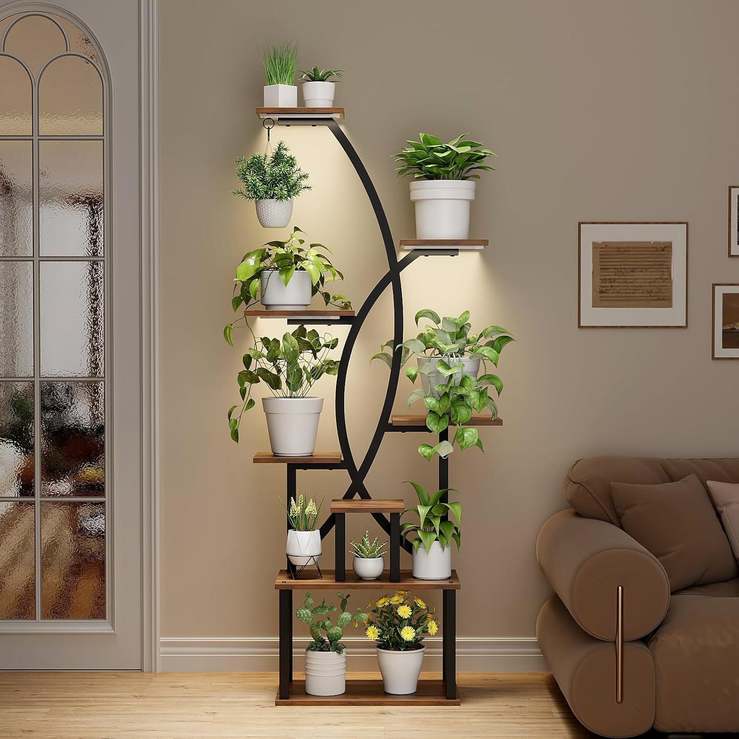 Top 5 Best Multi-Tiered Indoor Plant Stands for Large Collections in 2026 - PlantNative.org Kavlium 8-Tier 65 Inch Plant Stand with Grow Light