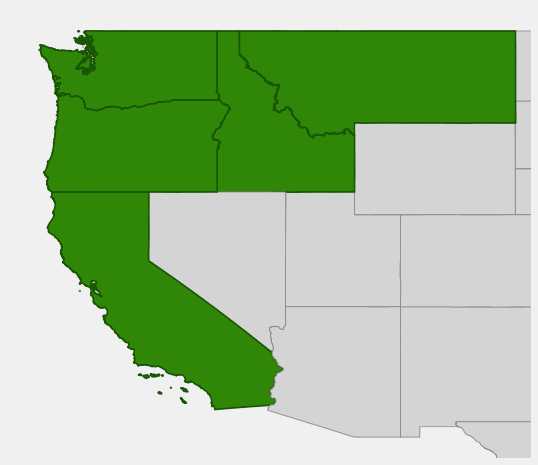 Western Hemlock Native Range Map