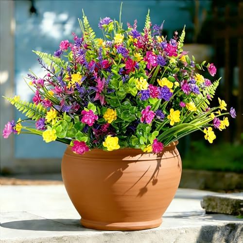 Top 4 Best Artificial Outdoor Plants for Front Porch Decor in 2026 - PlantNative.org jabeick 12 Bundles Artificial Flowers for Outdoors, Faux Flowers, UV Resistant No Fade Faux Plastic