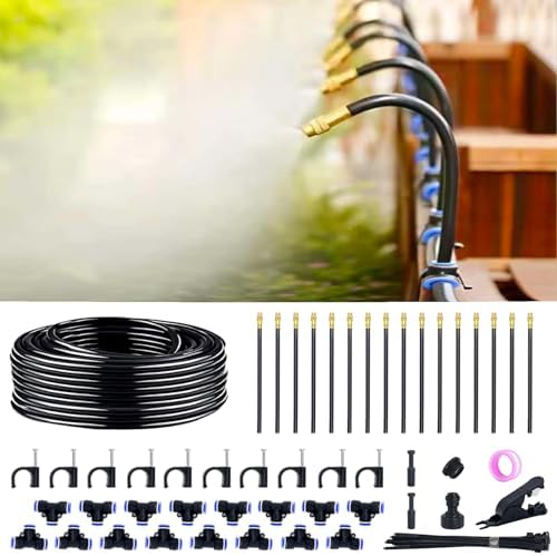 360° Adjustable Drip Irrigation System - 50FT Garden Watering System with 16 Nozzles, Garden Irrigat