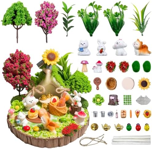 stoytto 50 Pcs Mini Resin Animals, Fairy Garden Accessories, Miniature Figurines, Micro Landscape Or
