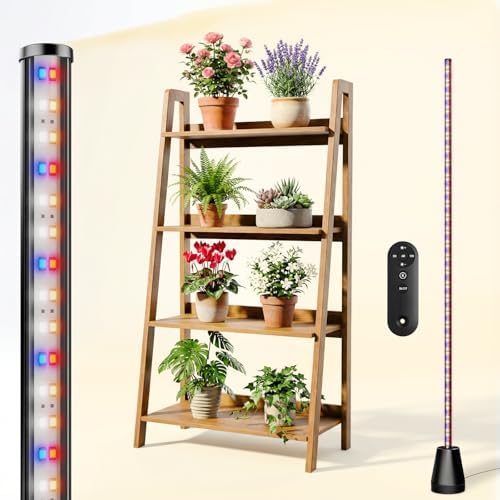 Standing Grow Light with Timer 1PC, 192 LEDs, 65 Inch Full Spectrum Vertical Plant Lamp for Indoor, 