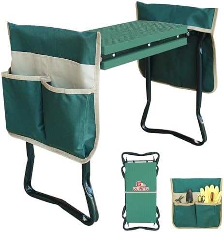 Upgraded Garden Kneeler and Seat with Thicken & Widen Soft Kneeling Pad,Heavy Duty Gardening bench k